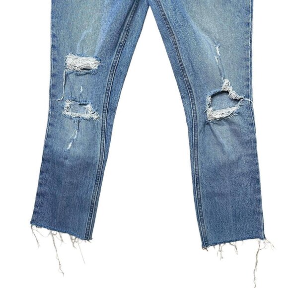 🌟 Abercrombie & Fitch High Rise Distressed Skinny Jeans Light Wash SZ 25 - Picture 2 of 7